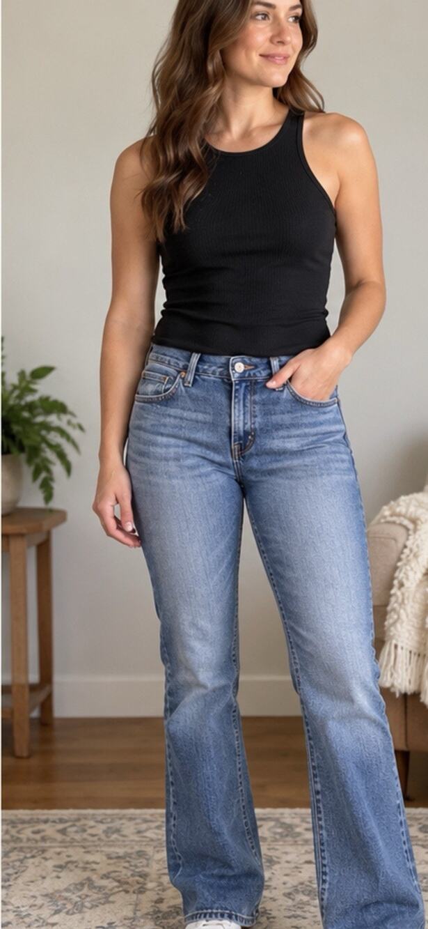 Aeropostale Mid Rise Bootcut Jeans Womens Blue Medium Wash Denim Size 8